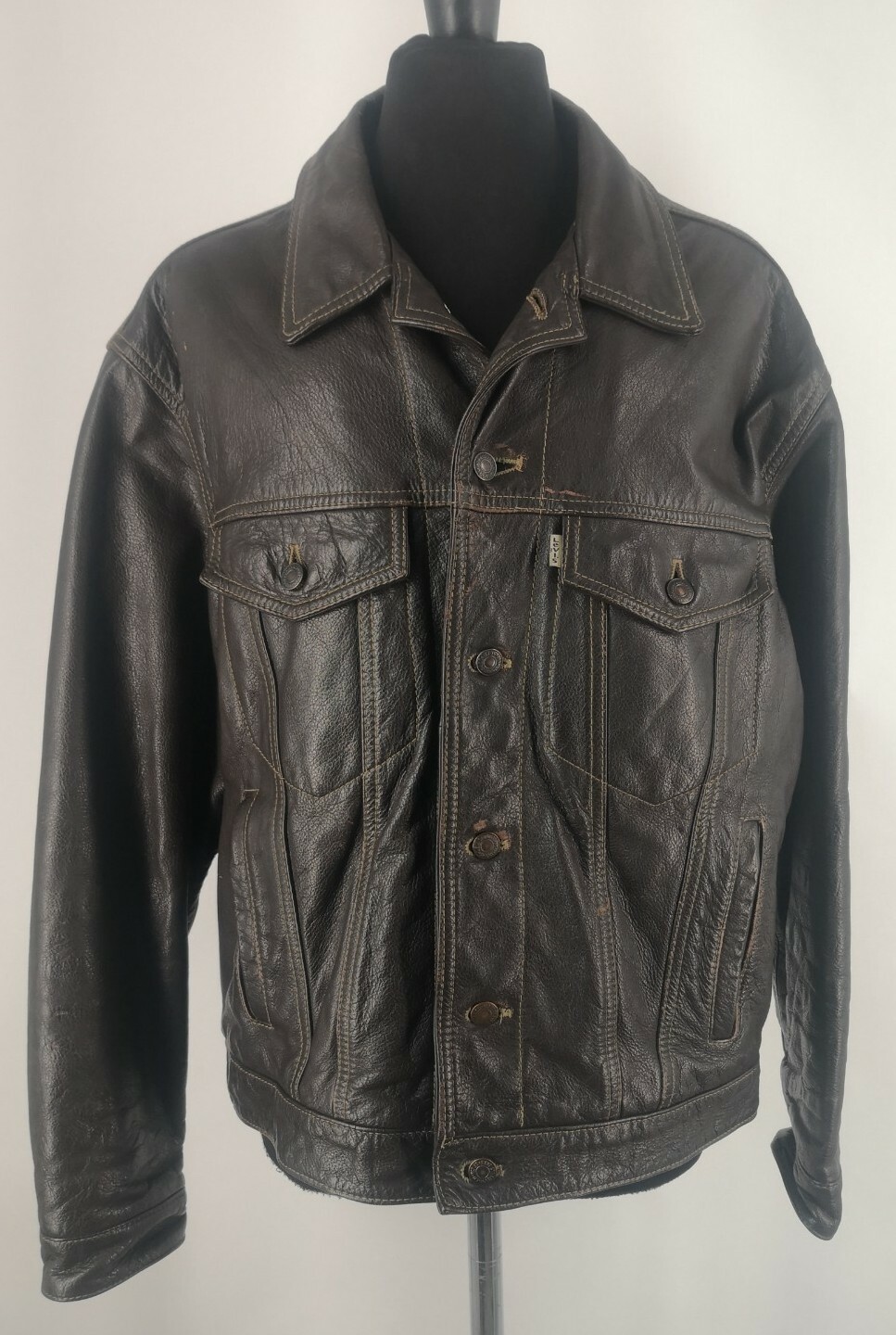 Купить Levis Brown Leather Biker 